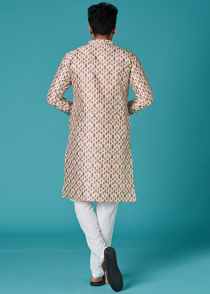 Multicolor Sequence Work Silk Kurta