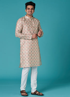 Multicolor Sequence Work Silk Kurta