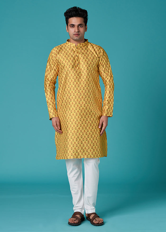 Multicolor Sequence Work Silk Kurta