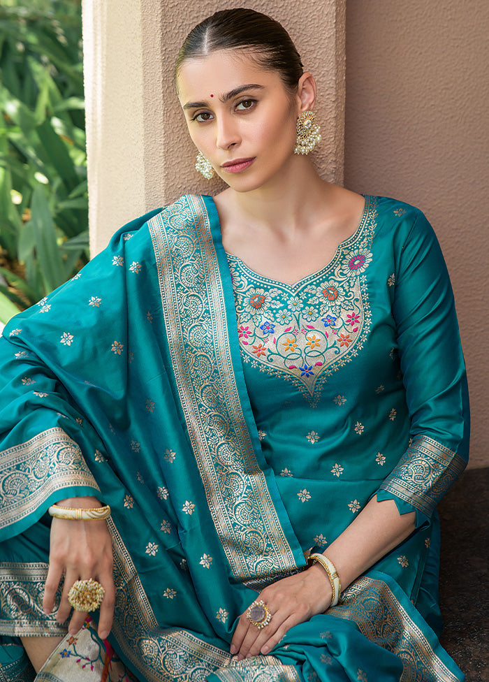 3 Pc Rama Unstitched Silk Suit Set