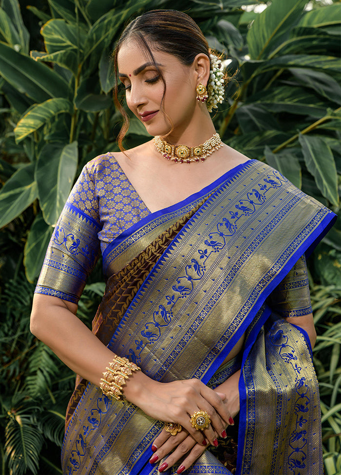 Mehendi Dupion Silk Saree With Blouse Piece