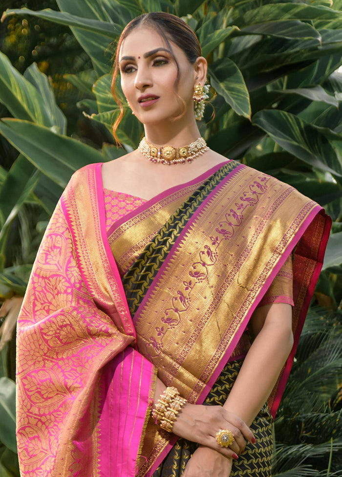 Mehendi Dupion Silk Saree With Blouse Piece