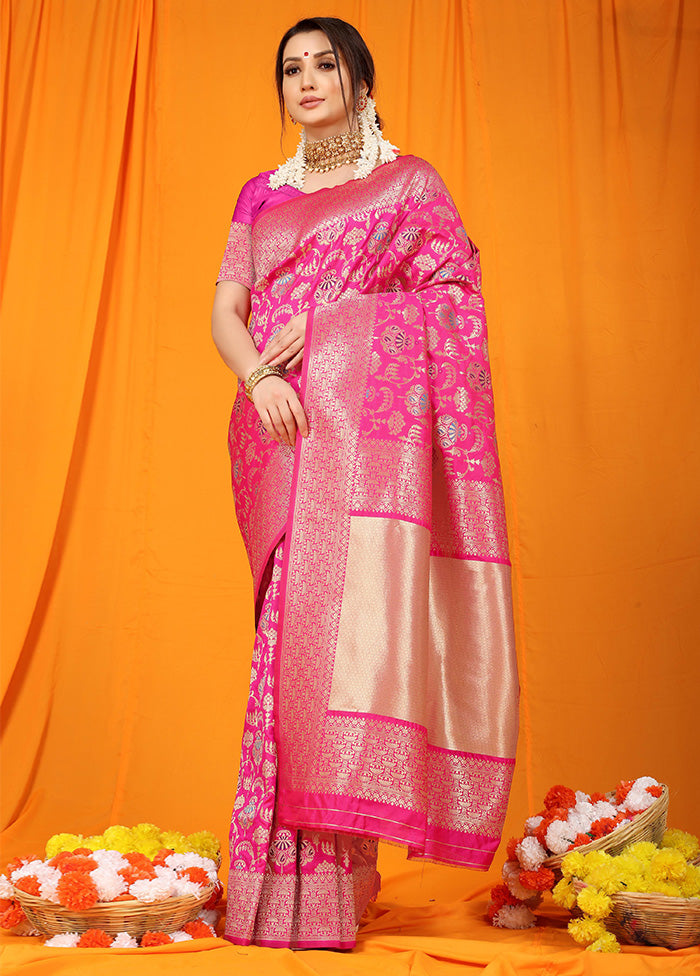 Rani Dupion Silk Saree With Blouse Piece