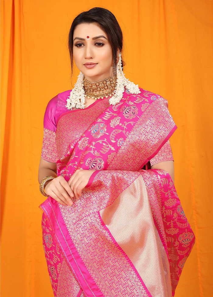 Rani Dupion Silk Saree With Blouse Piece