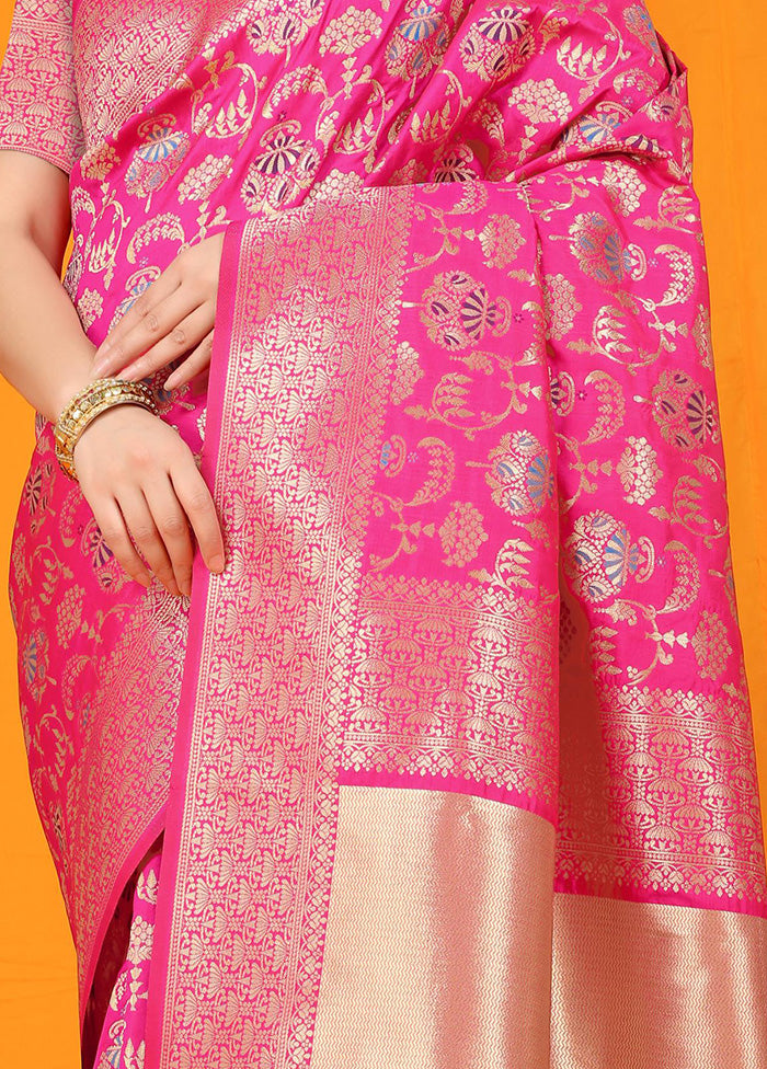 Rani Dupion Silk Saree With Blouse Piece