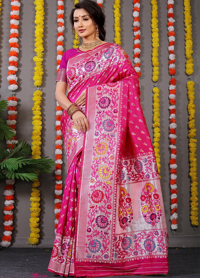 Rani Dupion Silk Saree With Blouse Piece