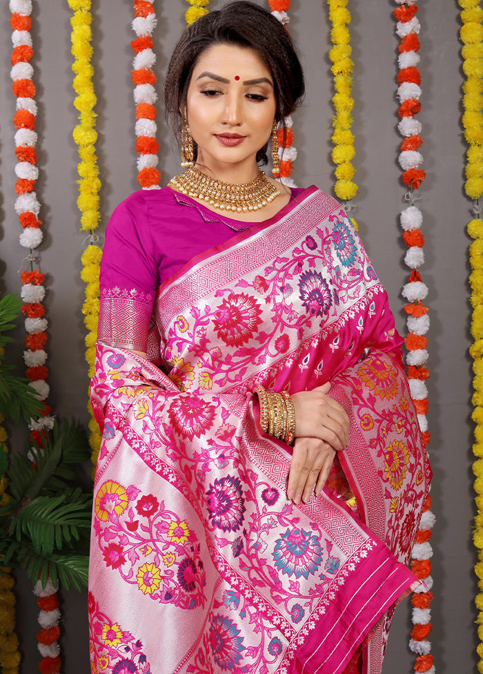 Rani Dupion Silk Saree With Blouse Piece