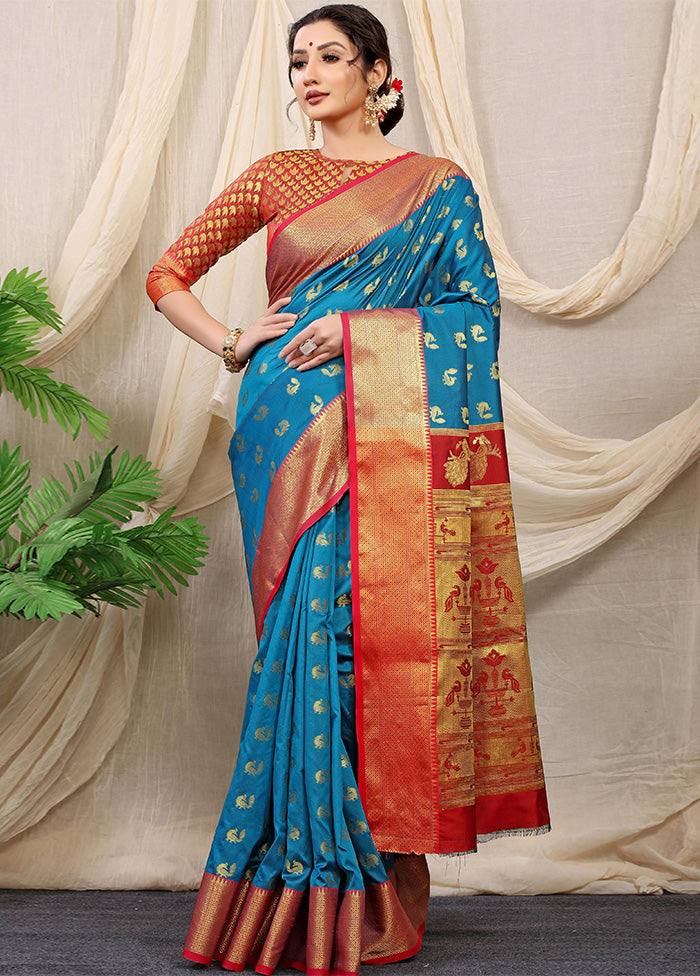 Firoza Dupion Silk Saree With Blouse Piece