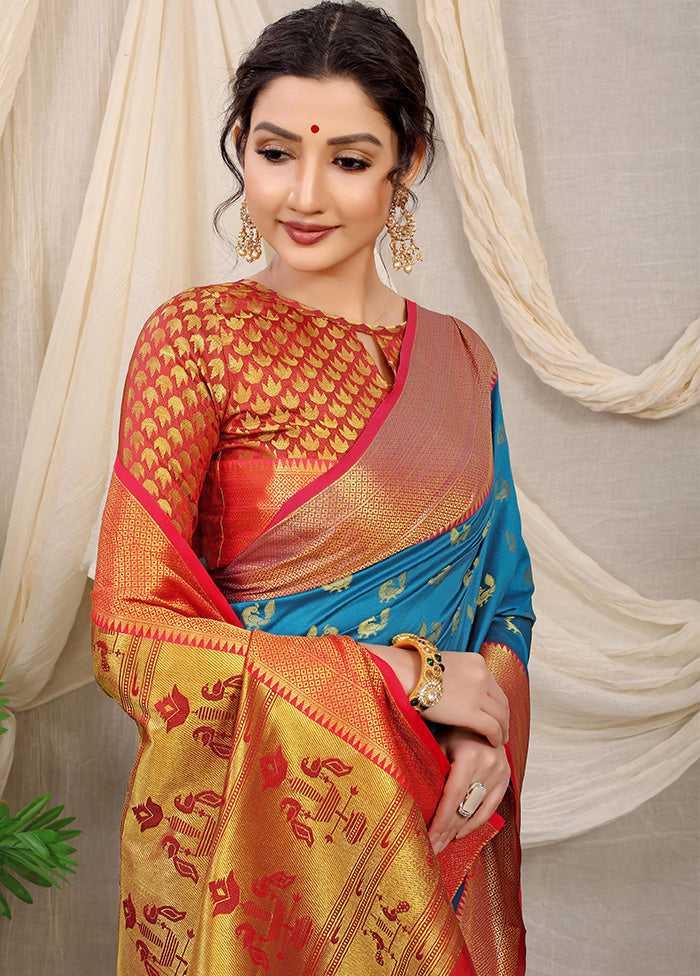 Firoza Dupion Silk Saree With Blouse Piece