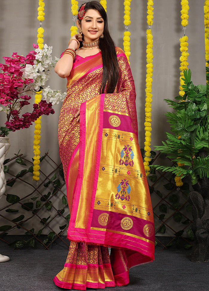 Wine Dupion Silk Saree With Blouse Piece