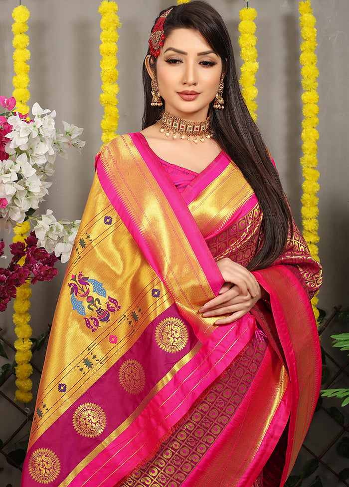 Wine Dupion Silk Saree With Blouse Piece