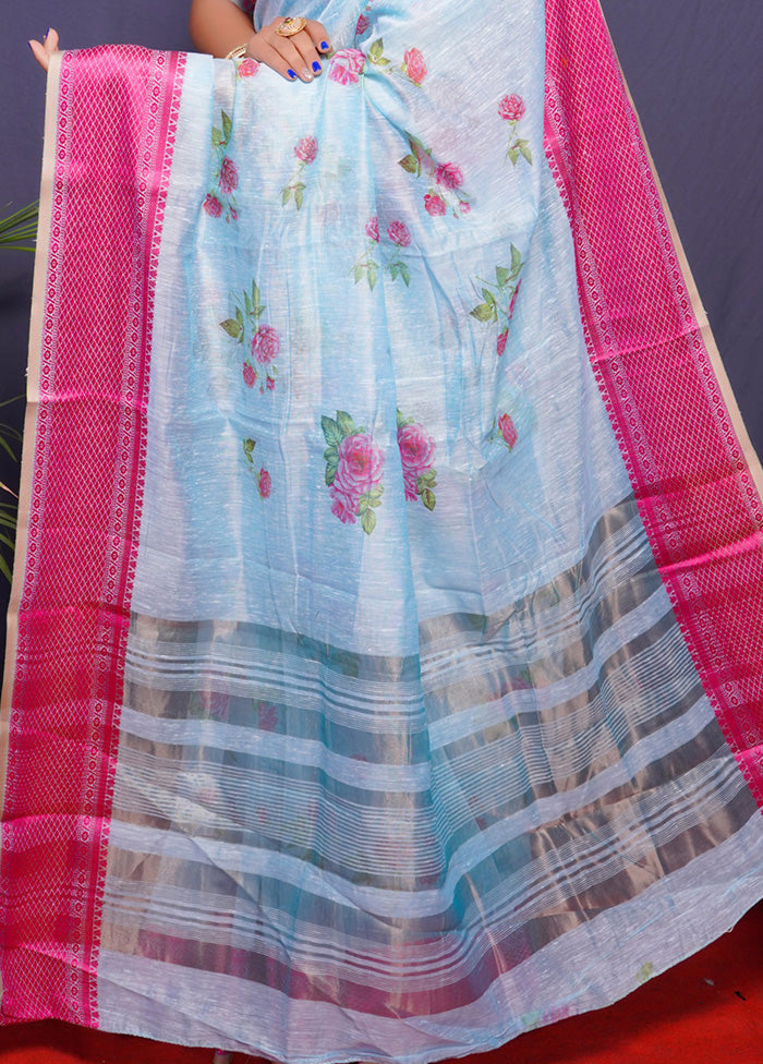 Pink Dupion Silk Saree With Blouse Piece