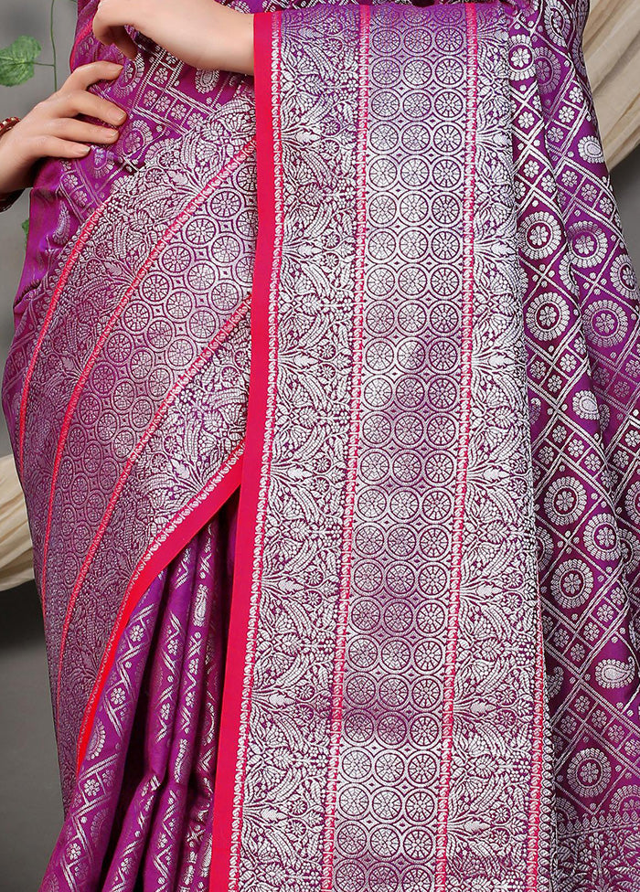 Wine Dupion Silk Saree With Blouse Piece