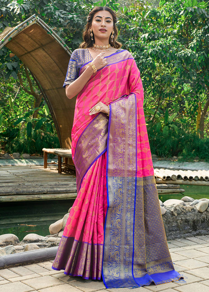 Rani Dupion Silk Saree With Blouse Piece