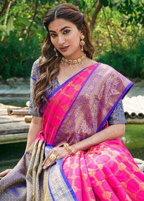 Rani Dupion Silk Saree With Blouse Piece