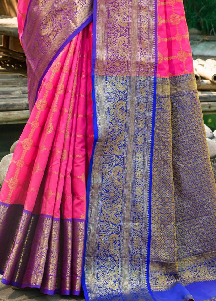 Rani Dupion Silk Saree With Blouse Piece