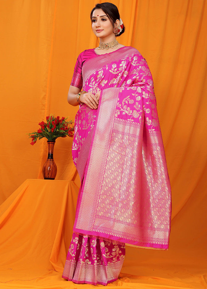 Rani Dupion Silk Saree With Blouse Piece