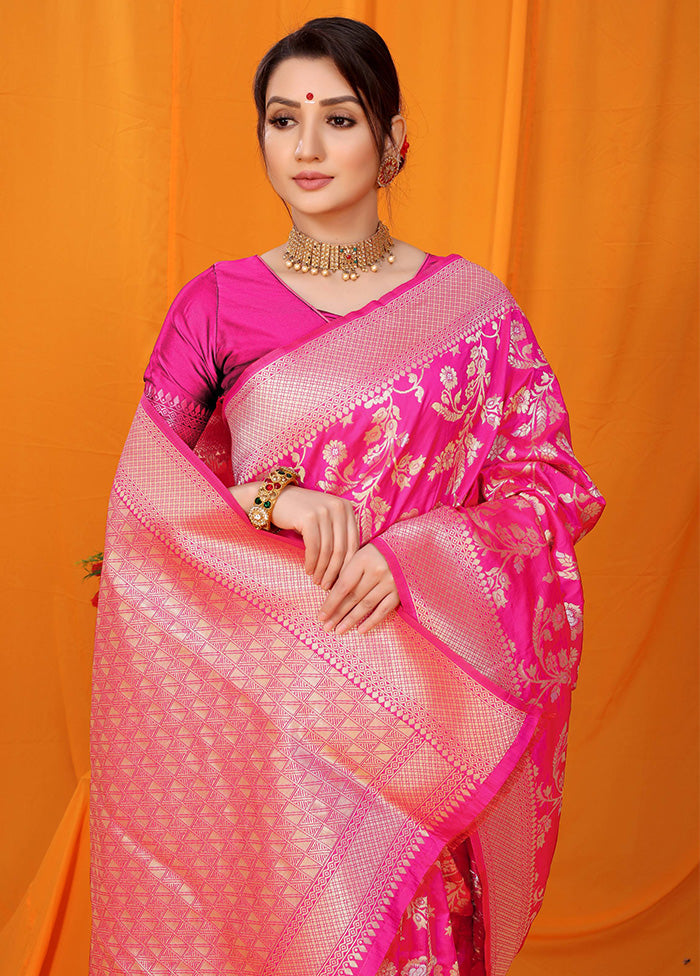 Rani Dupion Silk Saree With Blouse Piece