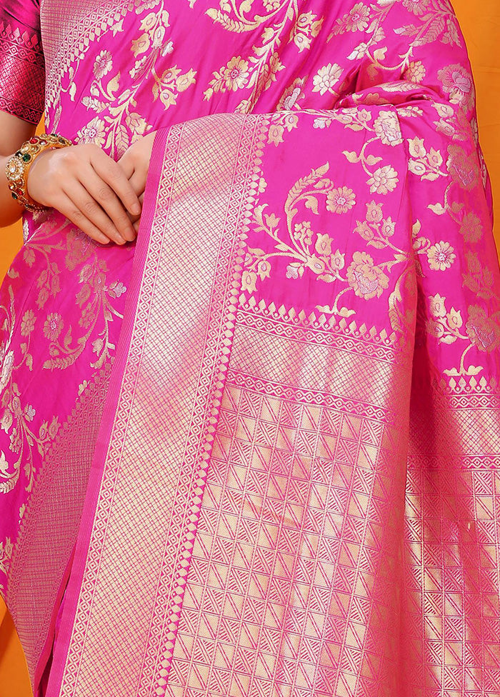 Rani Dupion Silk Saree With Blouse Piece