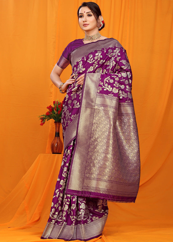 Wine Dupion Silk Saree With Blouse Piece