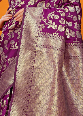 Wine Dupion Silk Saree With Blouse Piece