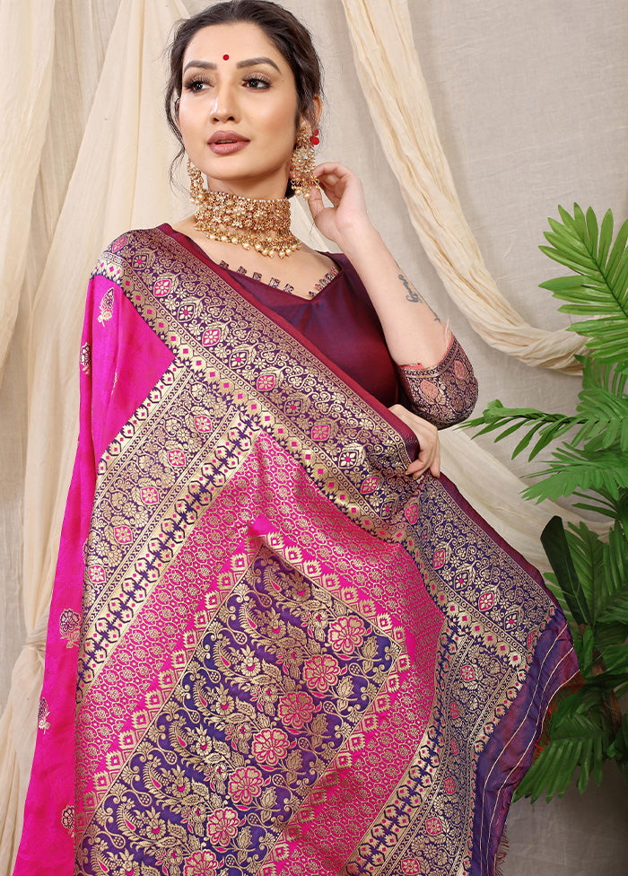 Rani Dupion Silk Saree With Blouse Piece