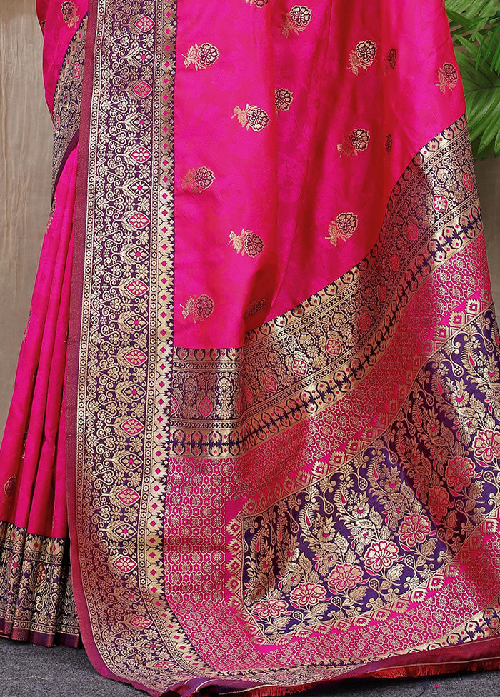 Rani Dupion Silk Saree With Blouse Piece