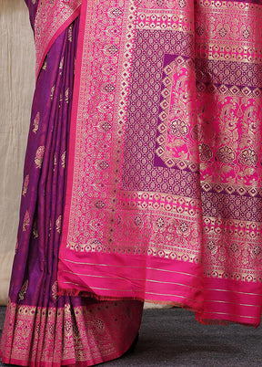 Wine Dupion Silk Saree With Blouse Piece