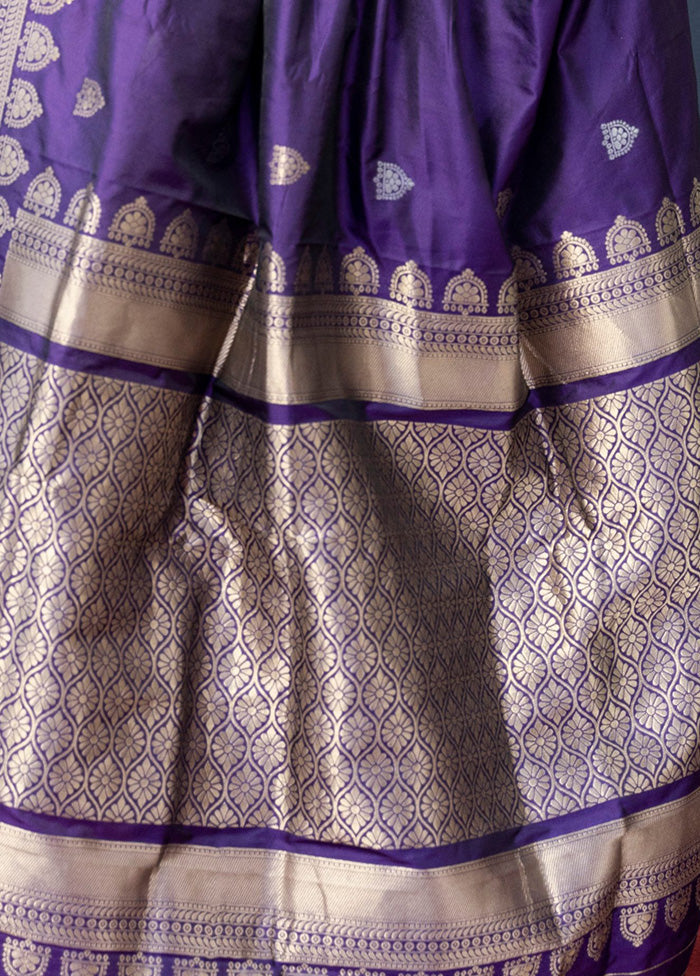 Purple Dupion Silk Saree With Blouse Piece