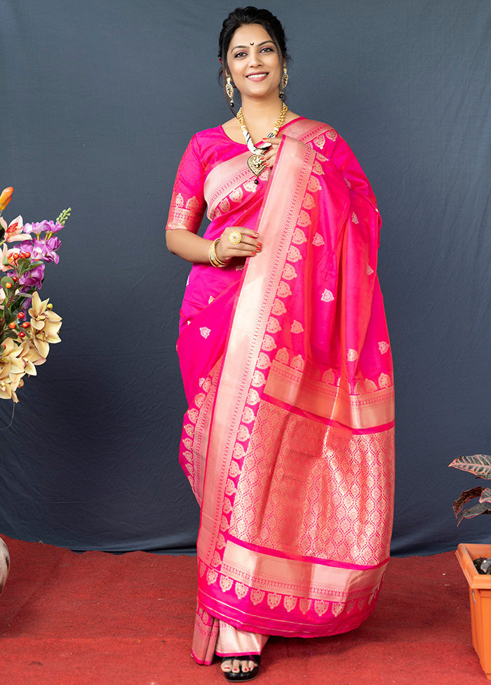 Rani Dupion Silk Saree With Blouse Piece