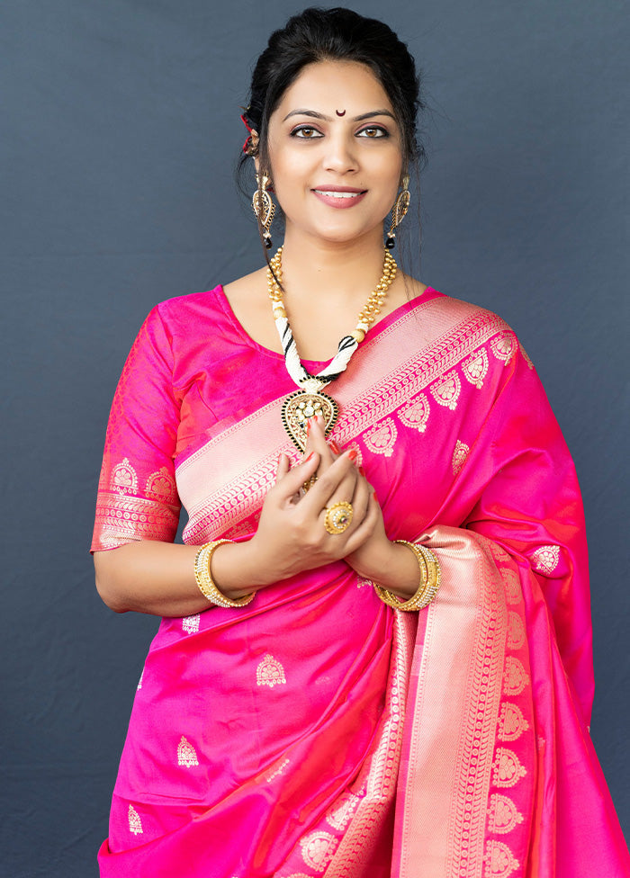 Rani Dupion Silk Saree With Blouse Piece