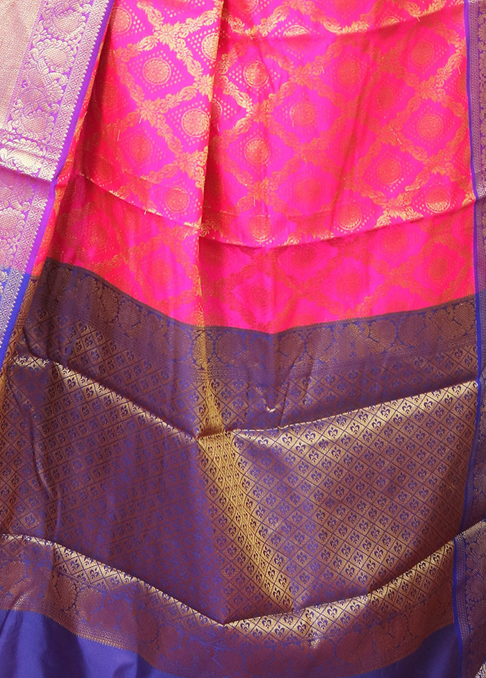 Pink Dupion Silk Saree With Blouse Piece