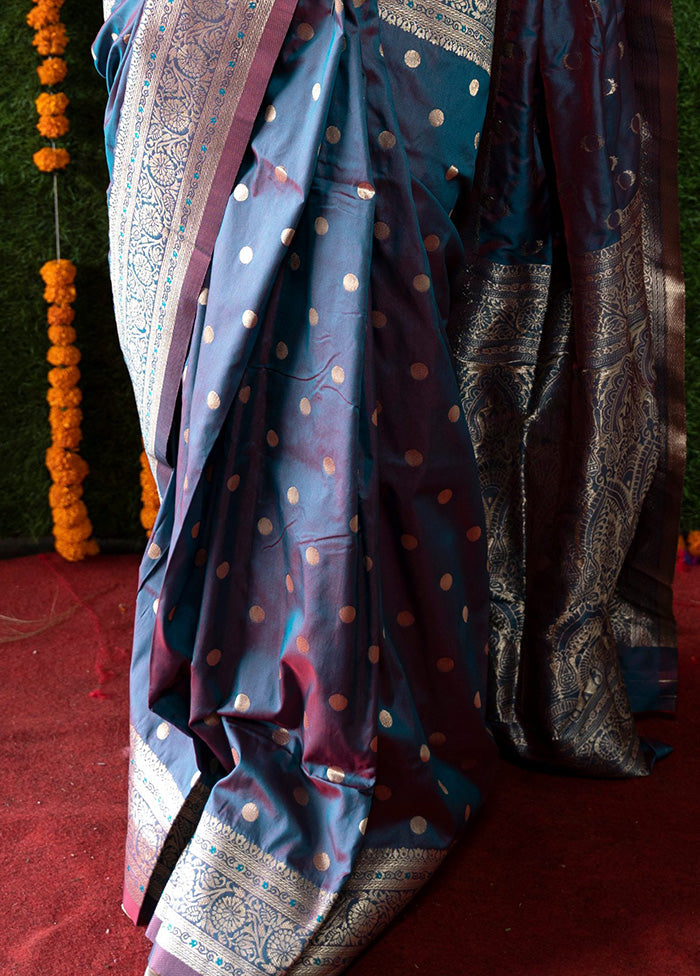 Grey Dupion Silk Saree With Blouse Piece