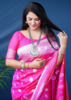 Rani Dupion Silk Saree With Blouse Piece