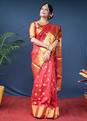 Rani Dupion Silk Saree With Blouse Piece