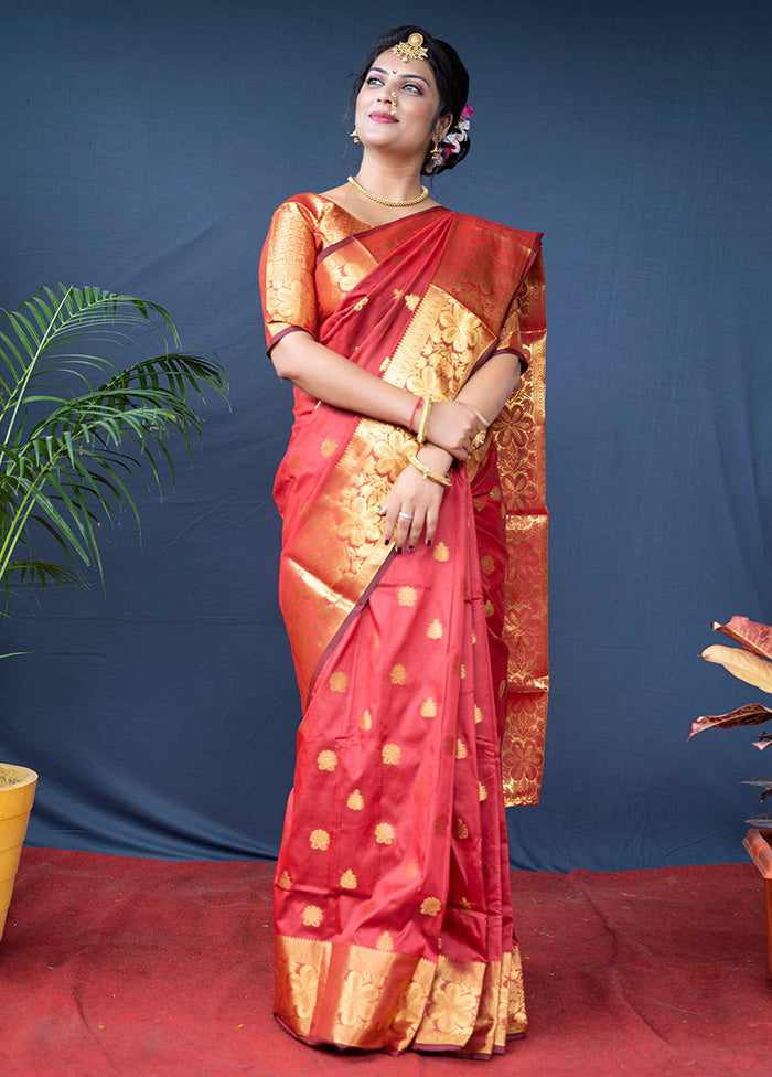 Rani Dupion Silk Saree With Blouse Piece