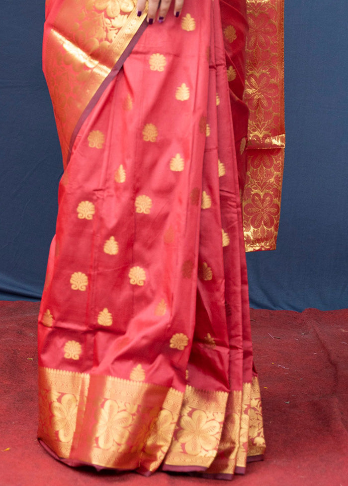 Rani Dupion Silk Saree With Blouse Piece