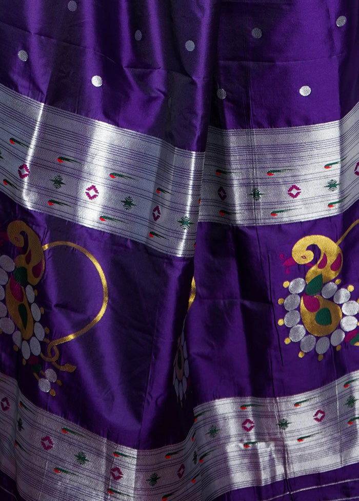 Purple Dupion Silk Saree With Blouse Piece