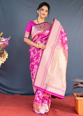 Rani Dupion Silk Saree With Blouse Piece