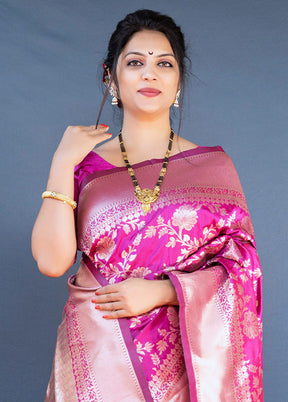 Rani Dupion Silk Saree With Blouse Piece