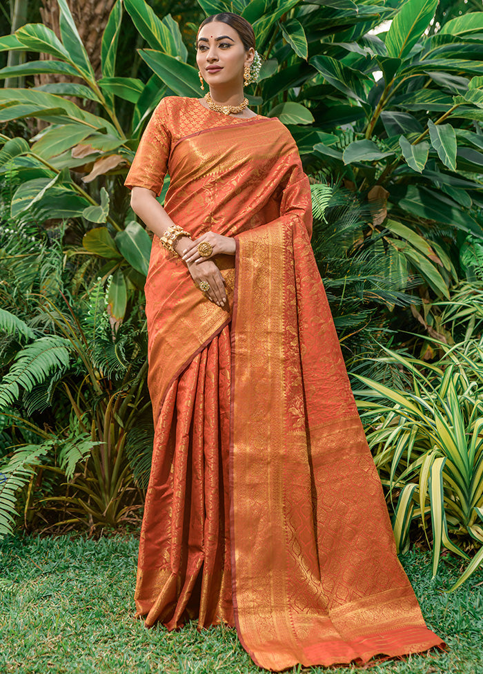 Mustard Dupion Silk Saree With Blouse Piece