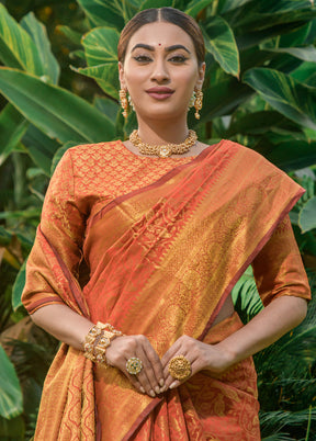 Mustard Dupion Silk Saree With Blouse Piece