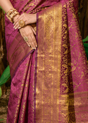 Wine Dupion Silk Saree With Blouse Piece