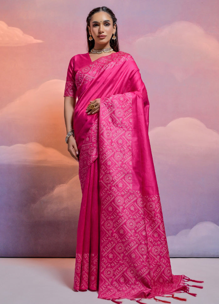 Rani Dupion Silk Saree With Blouse Piece