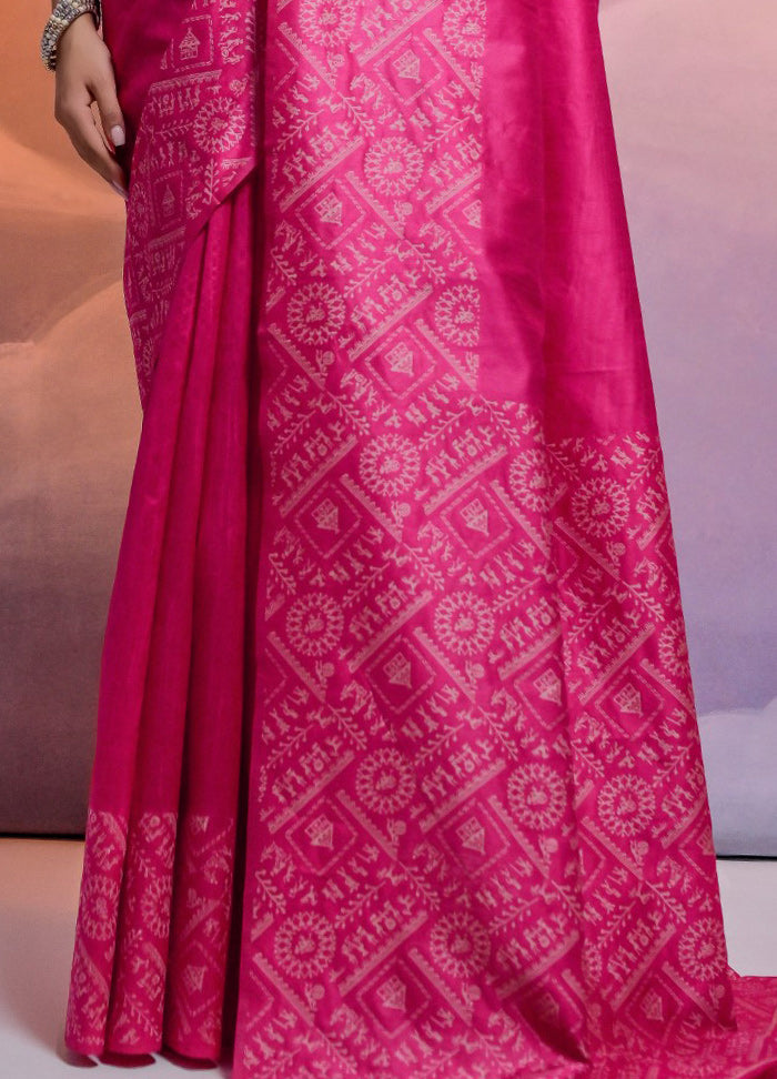 Rani Dupion Silk Saree With Blouse Piece