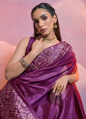 Wine Dupion Silk Saree With Blouse Piece