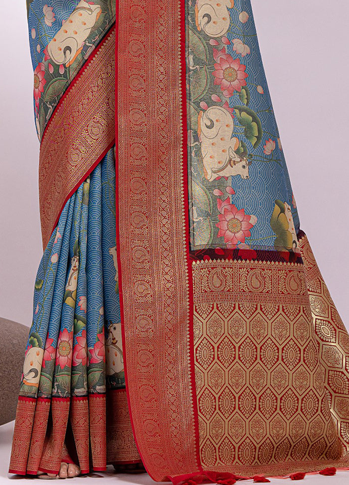 Firoza Dupion Silk Saree With Blouse Piece