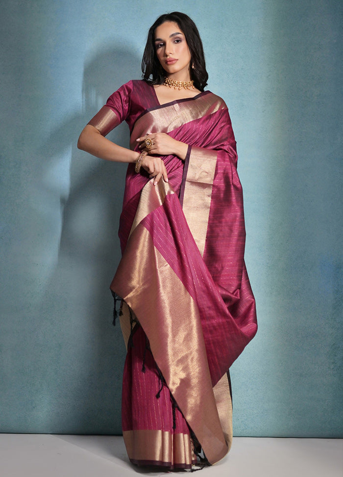 Rani Dupion Silk Saree With Blouse Piece