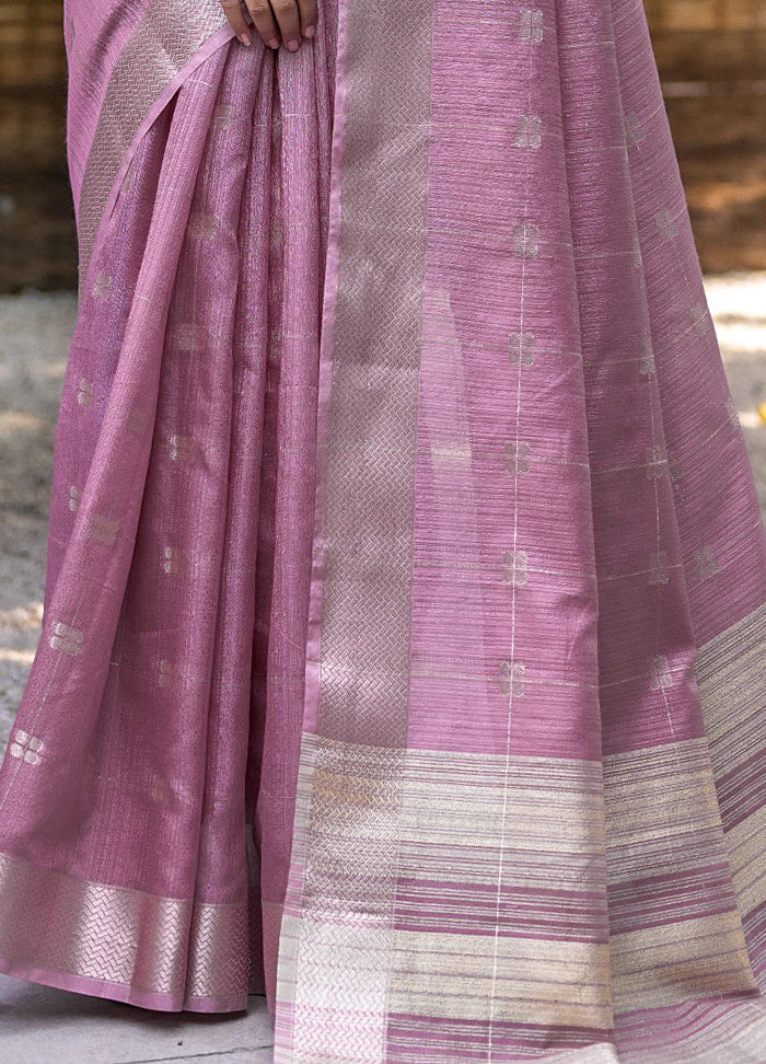 Purple Cotton Saree With Blouse Piece