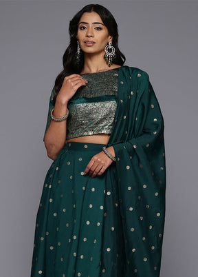 Green Silk Readymade Lehenga